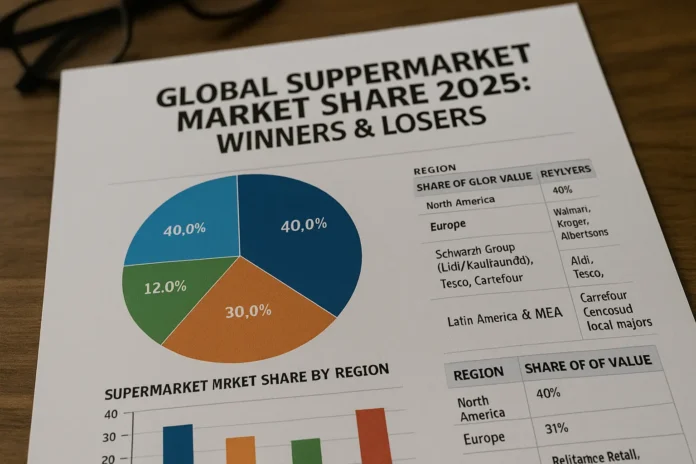 Global supermarket market share 2025 data report with chart