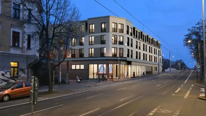 ALDI Nord Leipzig store with student housing