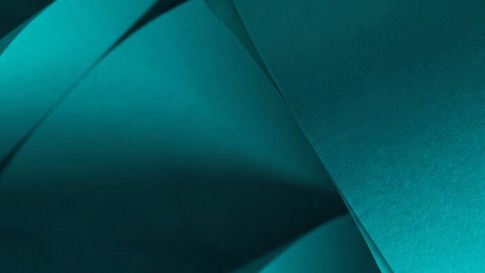 Close-up of blue paper used in the PaperFlex announcement